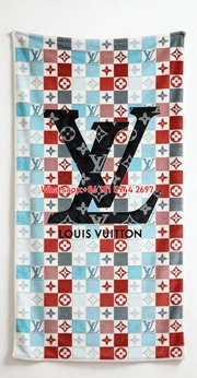 Teal Red LV Logo Sofa Throw Blanket 440